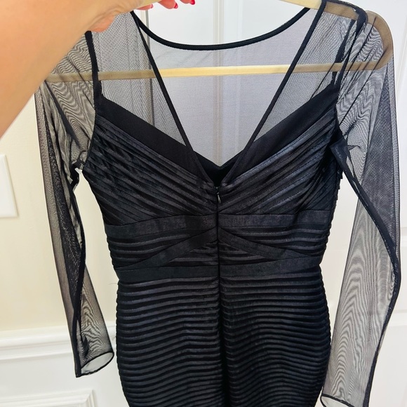 Calvin Klein Elegant Black Sheer Sleeve Dress - Picture 6 of 8